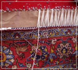 rug repair: refringing step of rug repairing - after