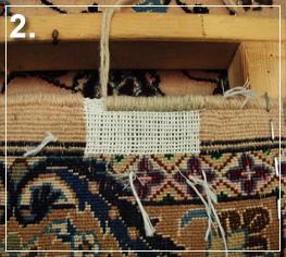 rug repair: reweaving step of rug repairing - step 2